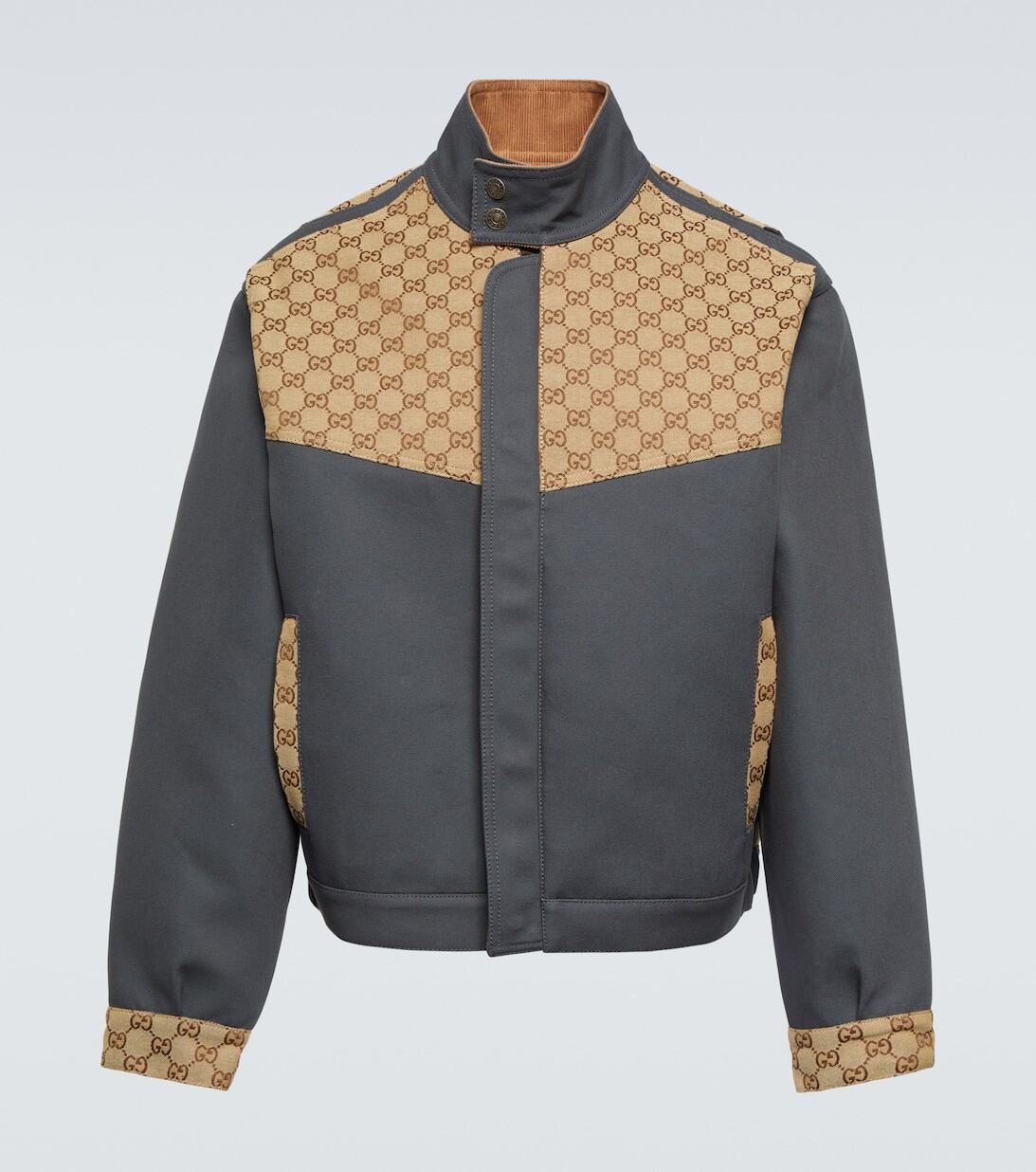 

Холщовая куртка с узором GG Supreme Gucci, серый