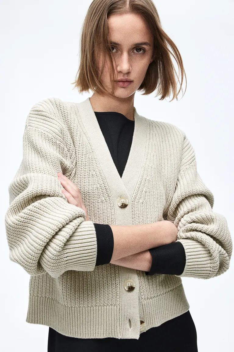 

Кардиган в рубчик H&M, бежевый