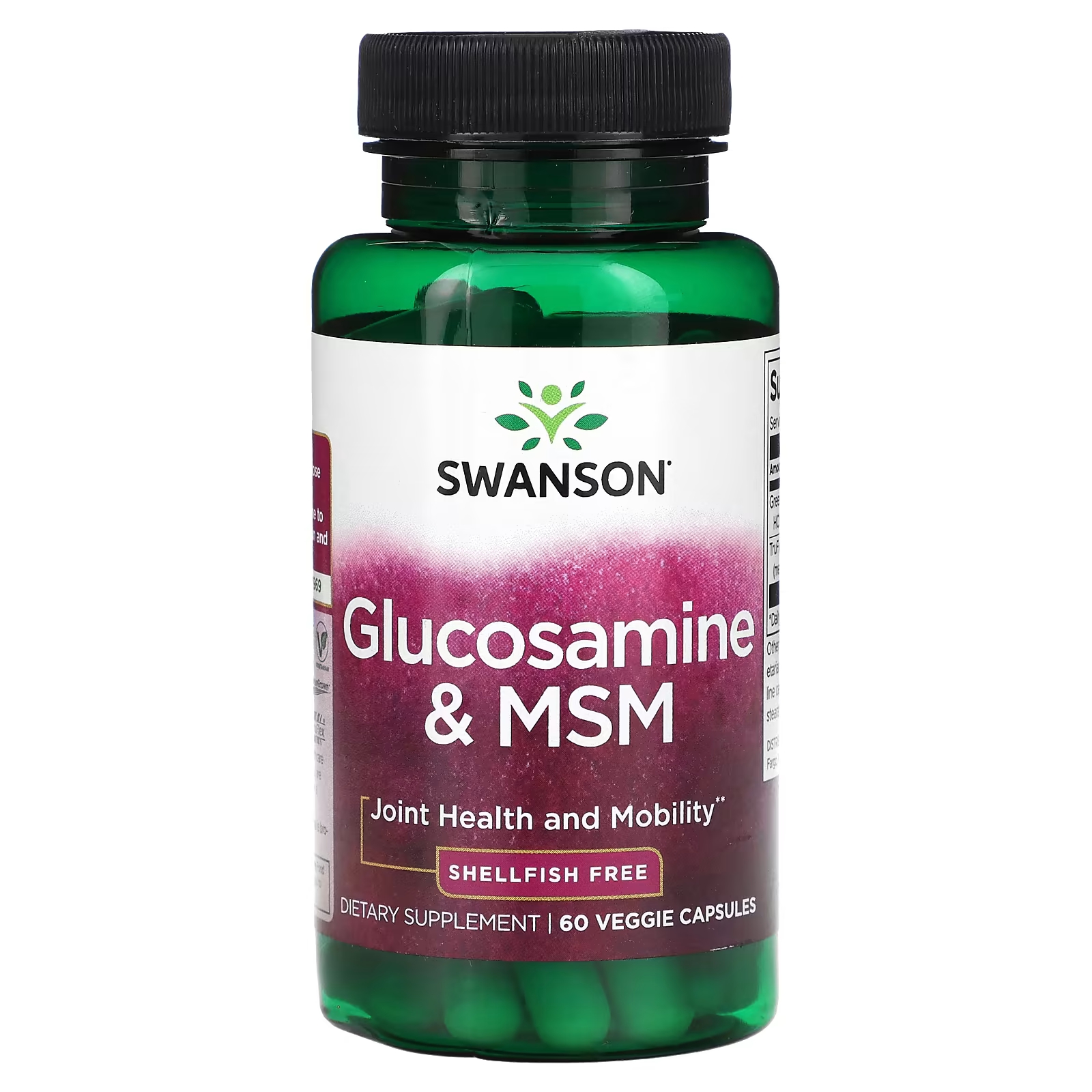 Swanson Глюкозамин и МСМ 60 растительных капсул пуэрария мирифика swanson с витаминами b6 и b12 60 растительных капсул