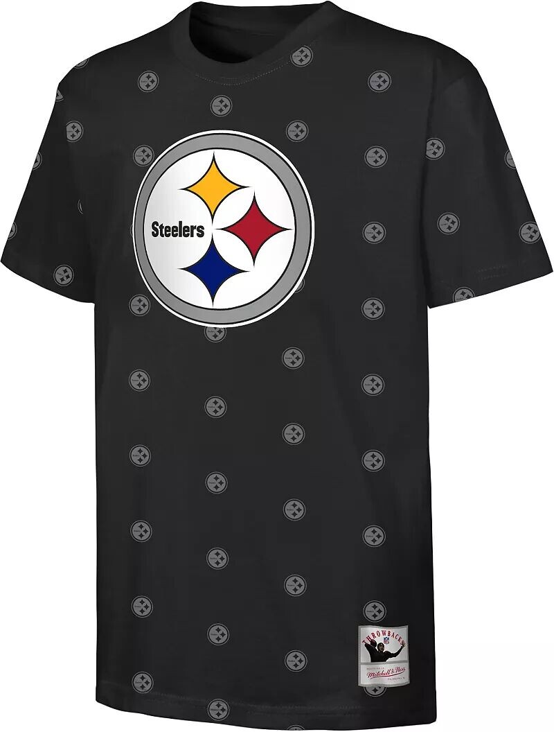 

Черная футболка со сплошным принтом Mitchell & Ness Youth Pittsburgh Steelers