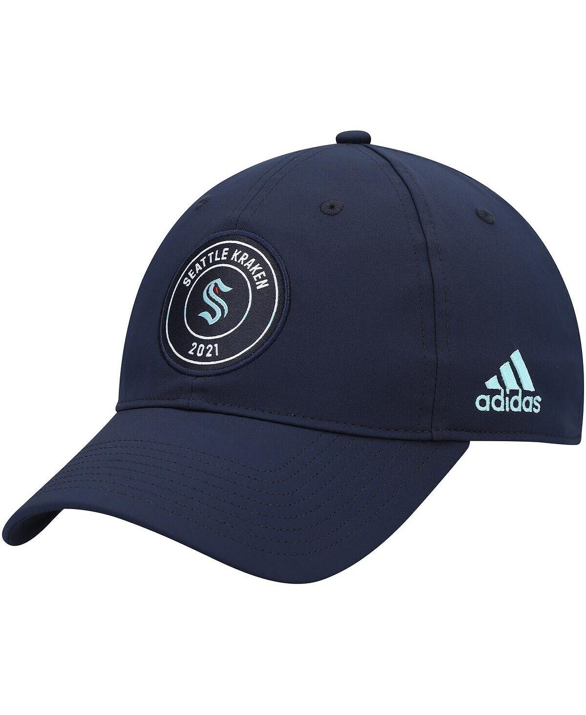 

Мужская темно-синяя регулируемая шляпа с напуском Seattle Kraken Team Circle adidas