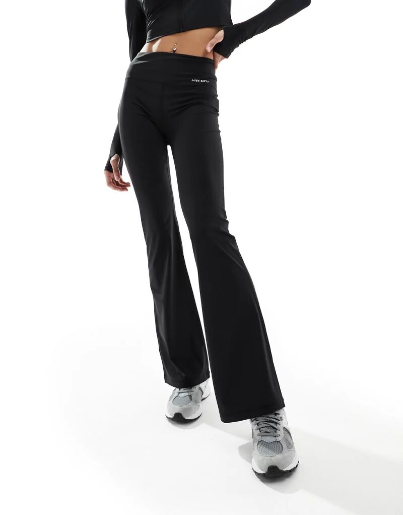 Черные расклешенные брюки для йоги Miss Sixty с логотипом