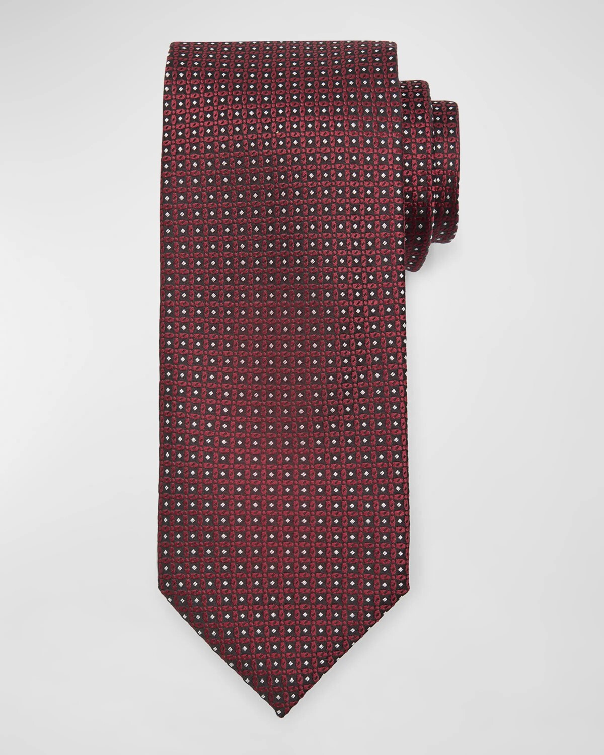 

Мужской шелковый жаккардовый галстук Pin Point Canali, цвет Dark Red