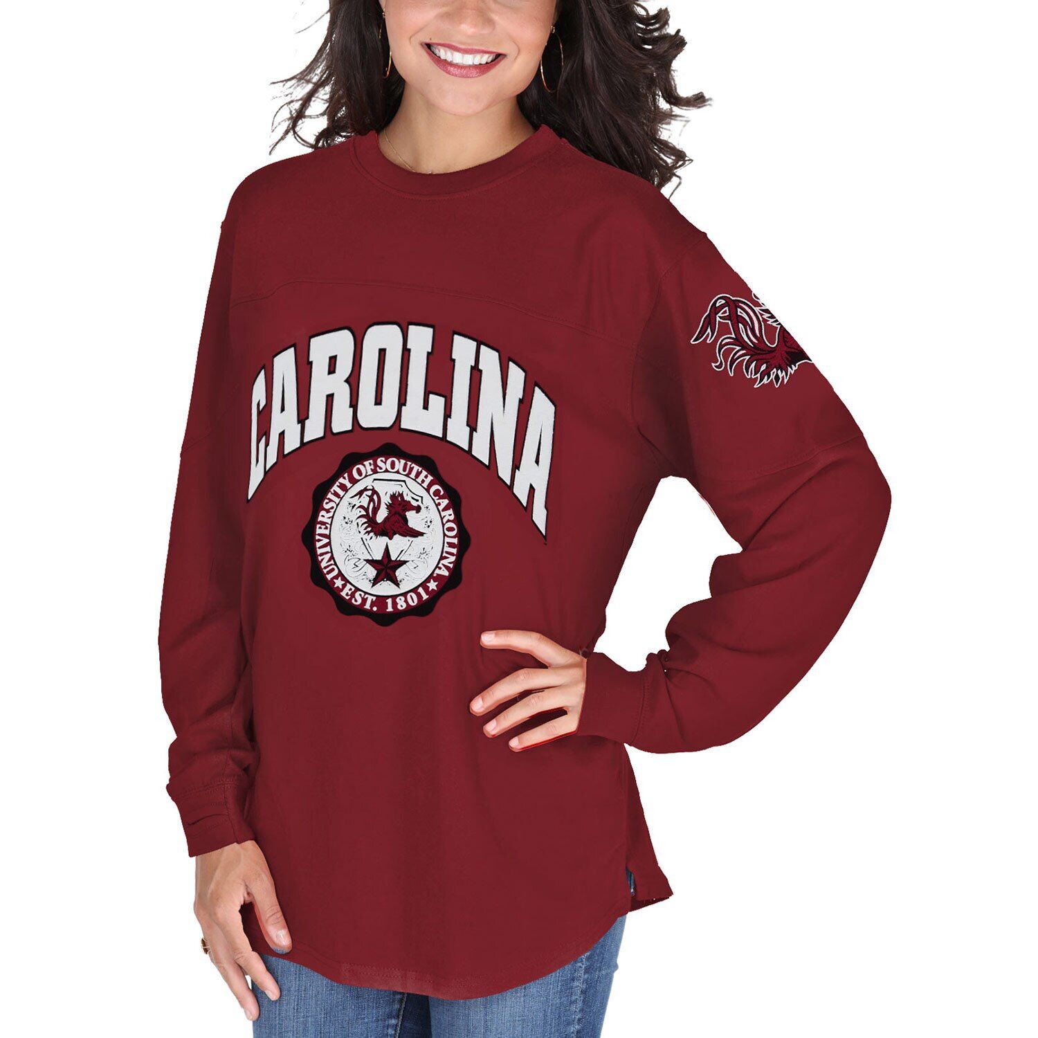 

Женская футболка Garnet South Carolina Gamecocks Edith с длинными рукавами