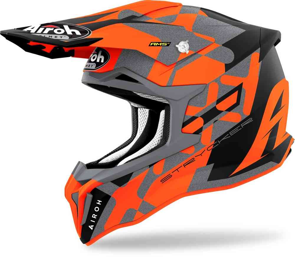 цена Шлем Strycker XXX Carbon для мотокросса Airoh, оранжевый матовый