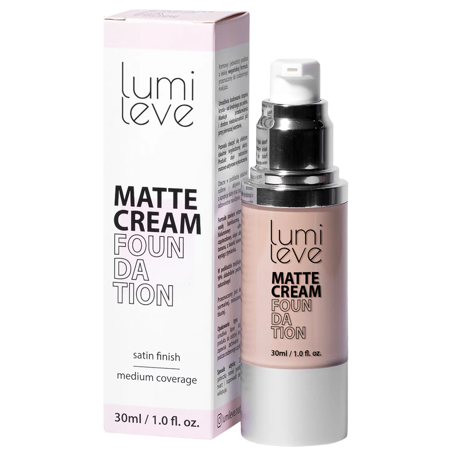 

Крем-основа с сатиновым финишем 18 Lumileve Matte Cream Foundation, 30 мл