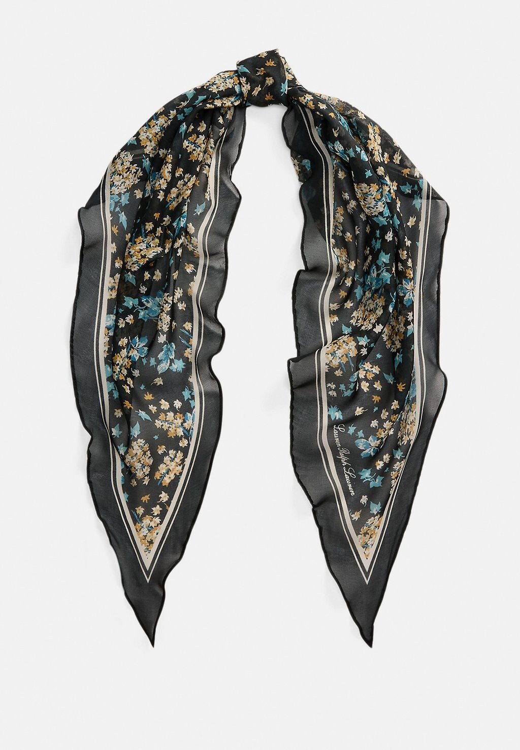 

Шарф FLORAL SILK CHIFFON DIAMOND SCARF Ralph Lauren, черный
