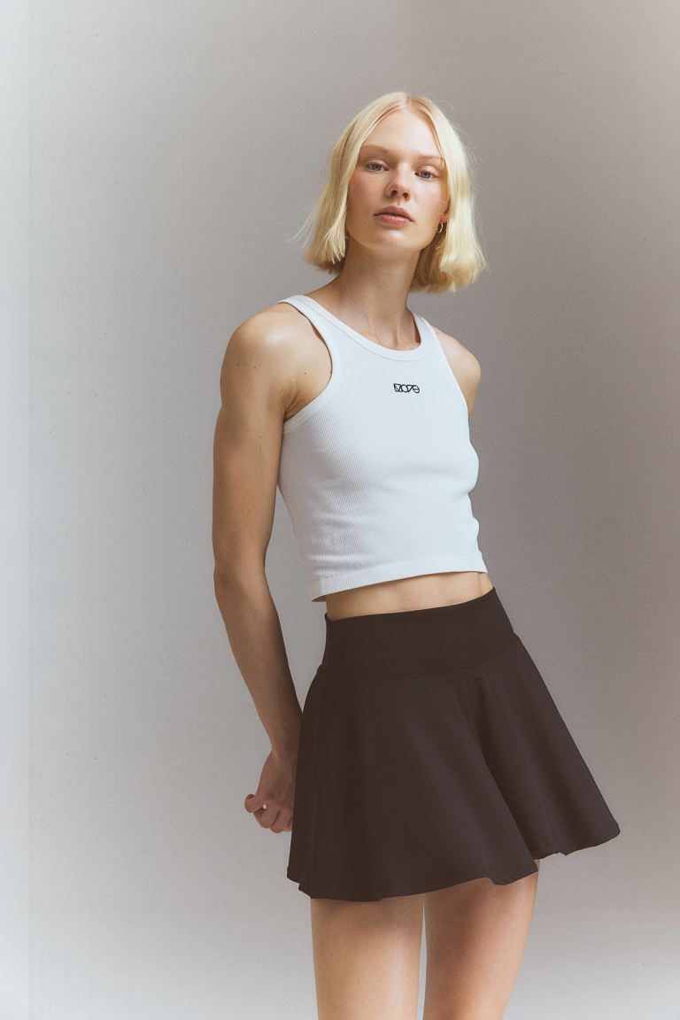 Теннисная юбка Drymove пластинчатого кроя H&M, черный
