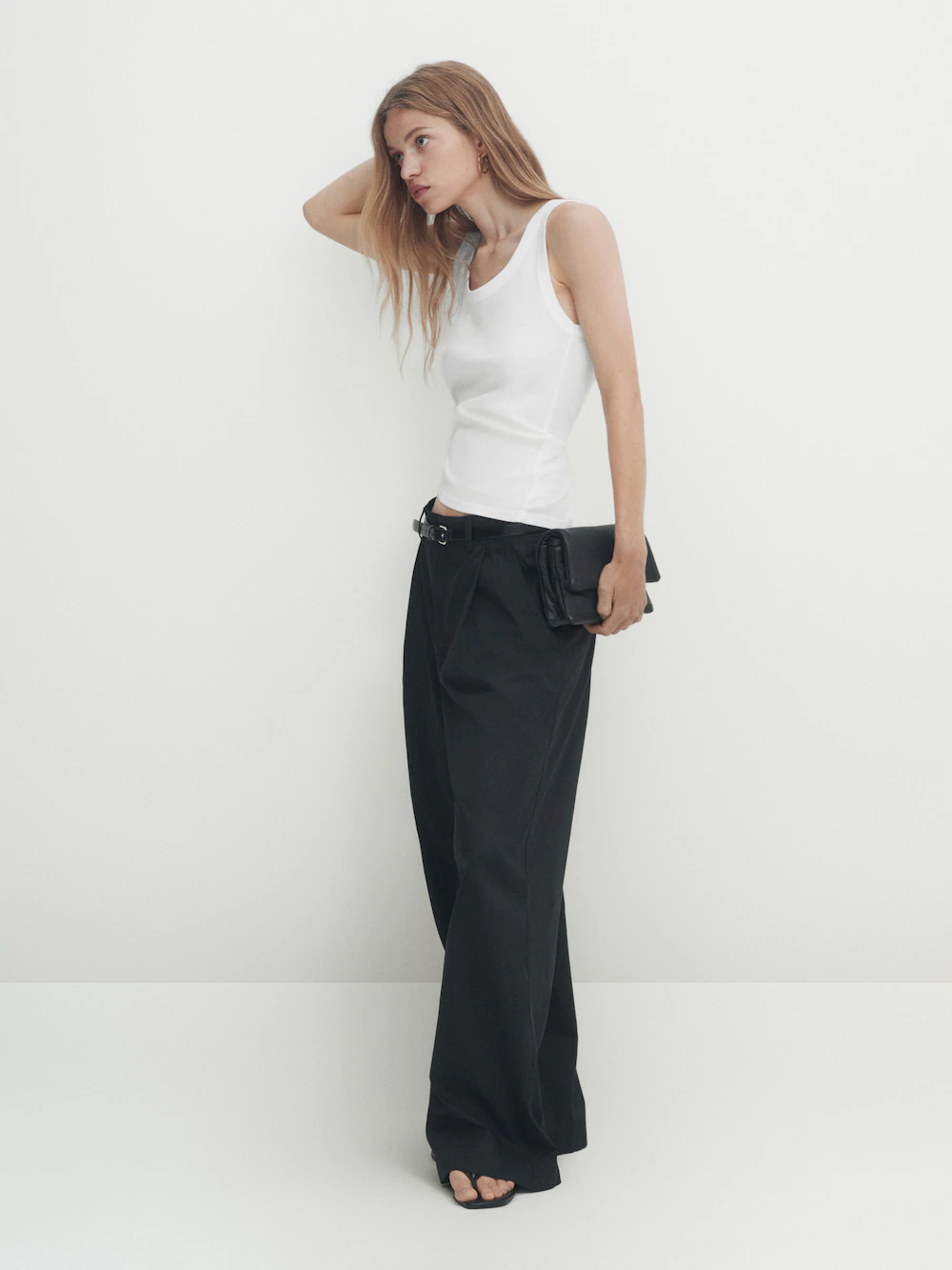 

Хлопковая майка Massimo Dutti, белый