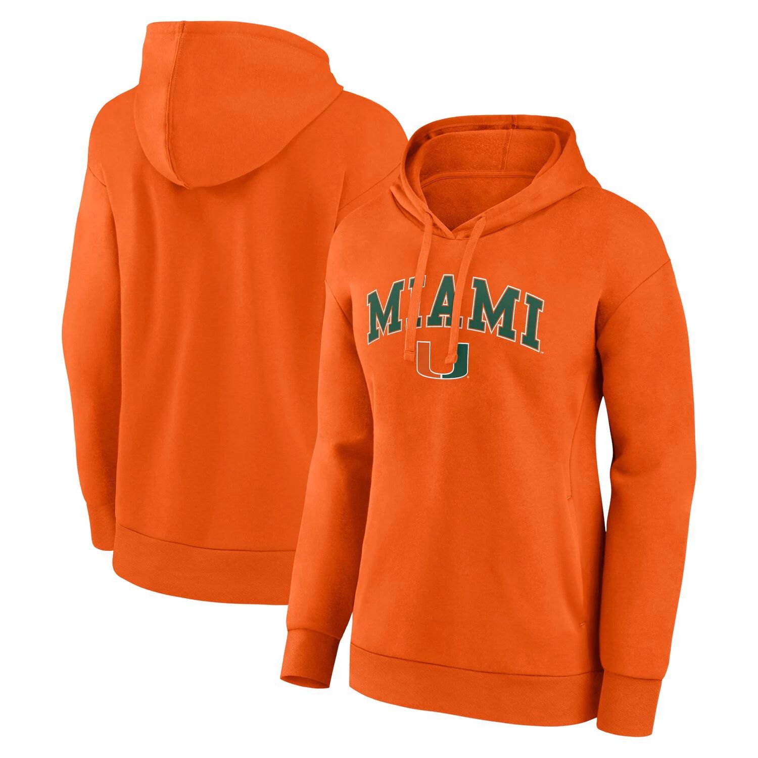 цена Женский пуловер с капюшоном Fanatics Orange Miami Hurricanes Evergreen Campus Fanatics
