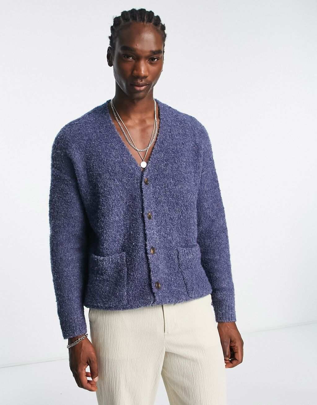 

Свободный кардиган из букле ASOS DESIGN