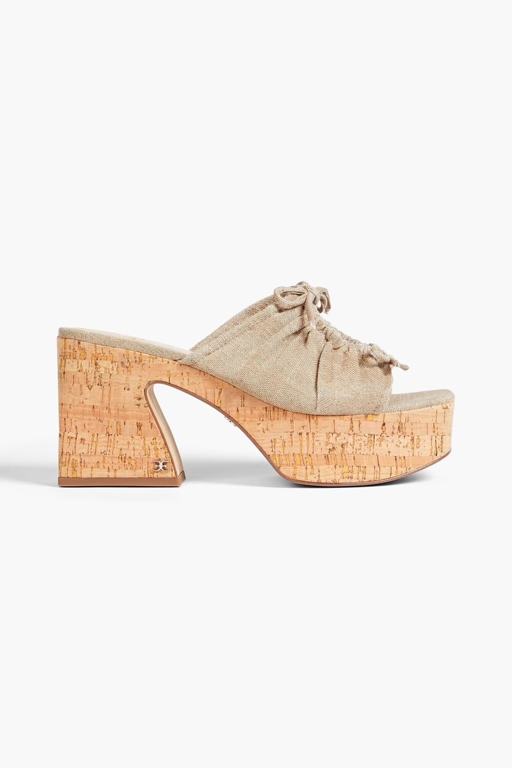 

Мюли из парусины металлизированного цвета с бантом Sam Edelman, светло-коричневый