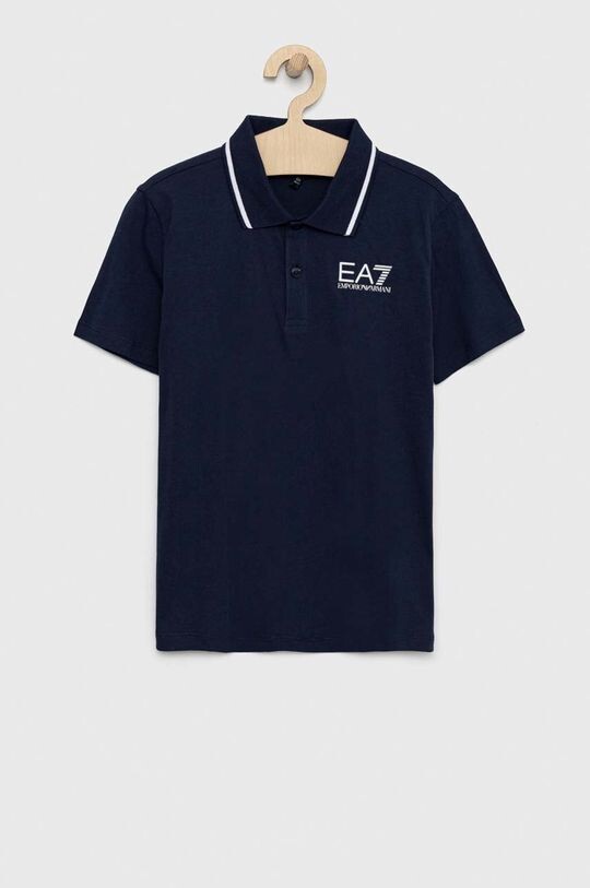 

Детская хлопковая рубашка-поло EA7 Emporio Armani, темно-синий