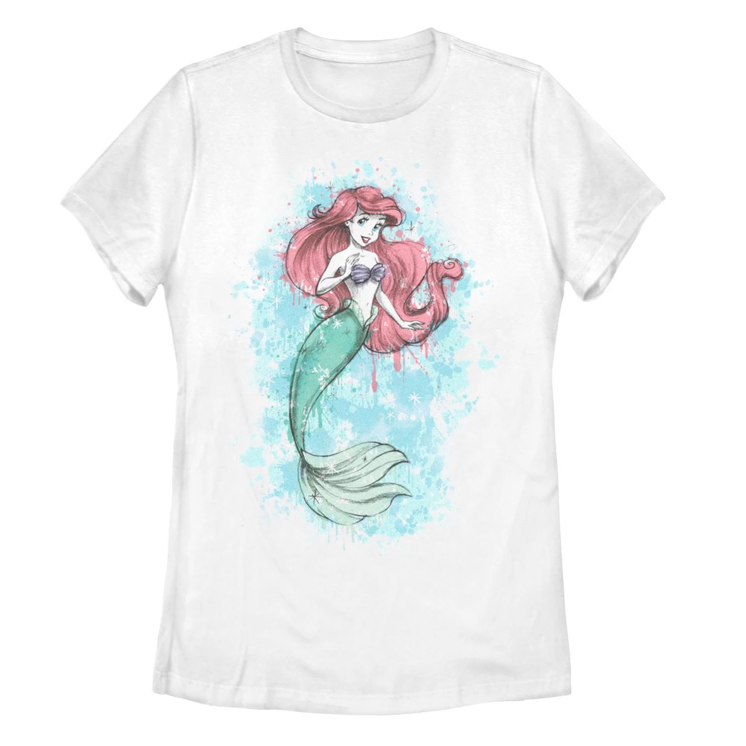 цена Детская футболка с брызгами краски «Принцесса Диснея, Русалочка Ариэль» Licensed Character