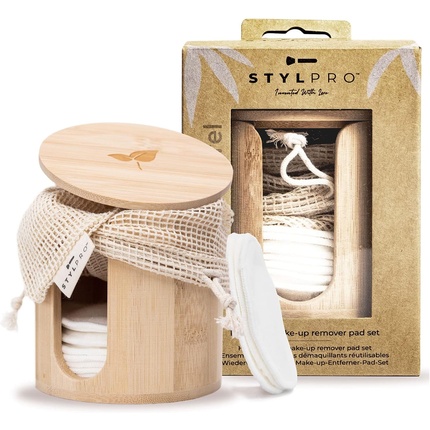 Многоразовые бамбуковые подушечки для снятия макияжа Stylpro, Stylpro многоразовые бамбуковые косметические подушечки для снятия макияжа набор 16 шт bambow bambaw