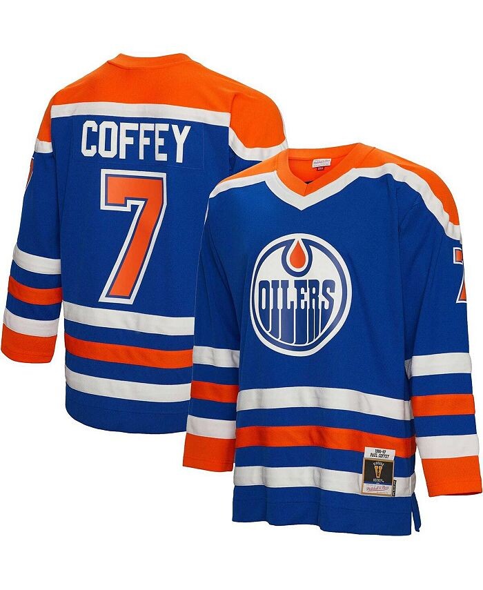 

Мужская футболка Paul Coffey Royal Edmonton Oilers 1986 Blue Line Player Mitchell & Ness, синий