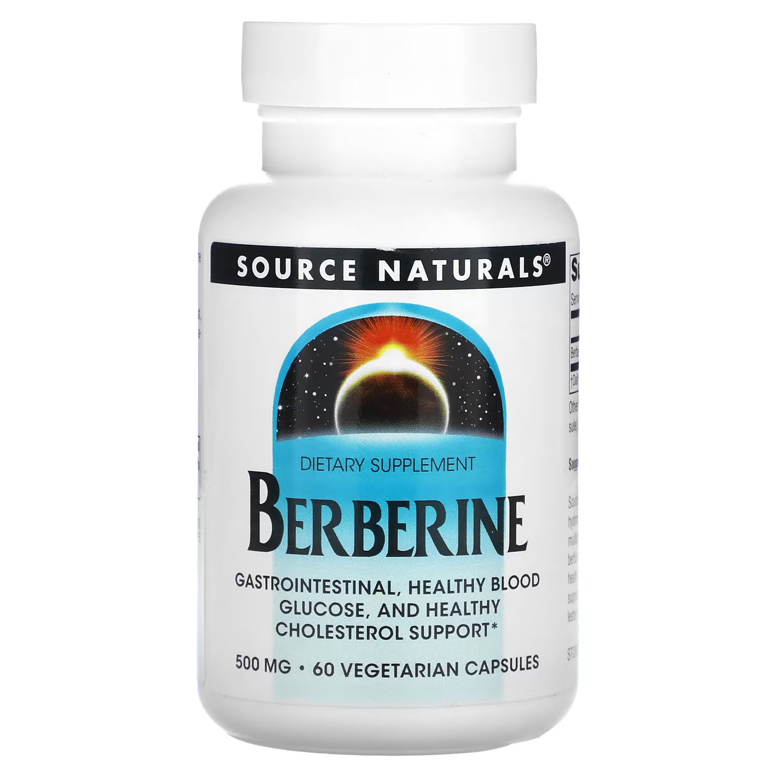 Берберин Source Naturals, 500 мг, 60 вегетарианских капсул nutricost берберин в виде берберина гидрохлорида 600 мг 60 капсул