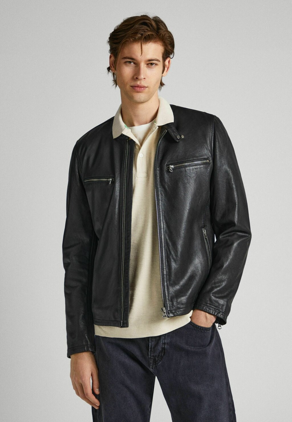

Кожаная куртка Pepe Jeans БЕРЛ, черный