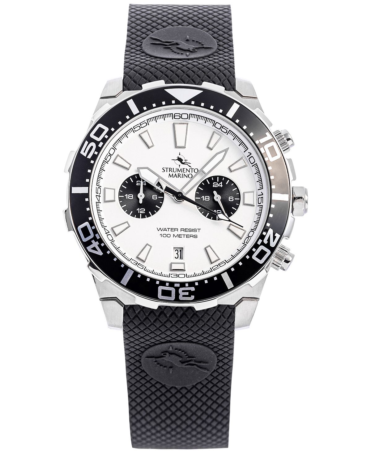 Мужские часы Skipper с двумя часовыми поясами, черный силиконовый ремешок, 44 мм Strumento Marino мужские часы skipper с двумя часовыми поясами черный силиконовый ремешок 44 мм strumento marino