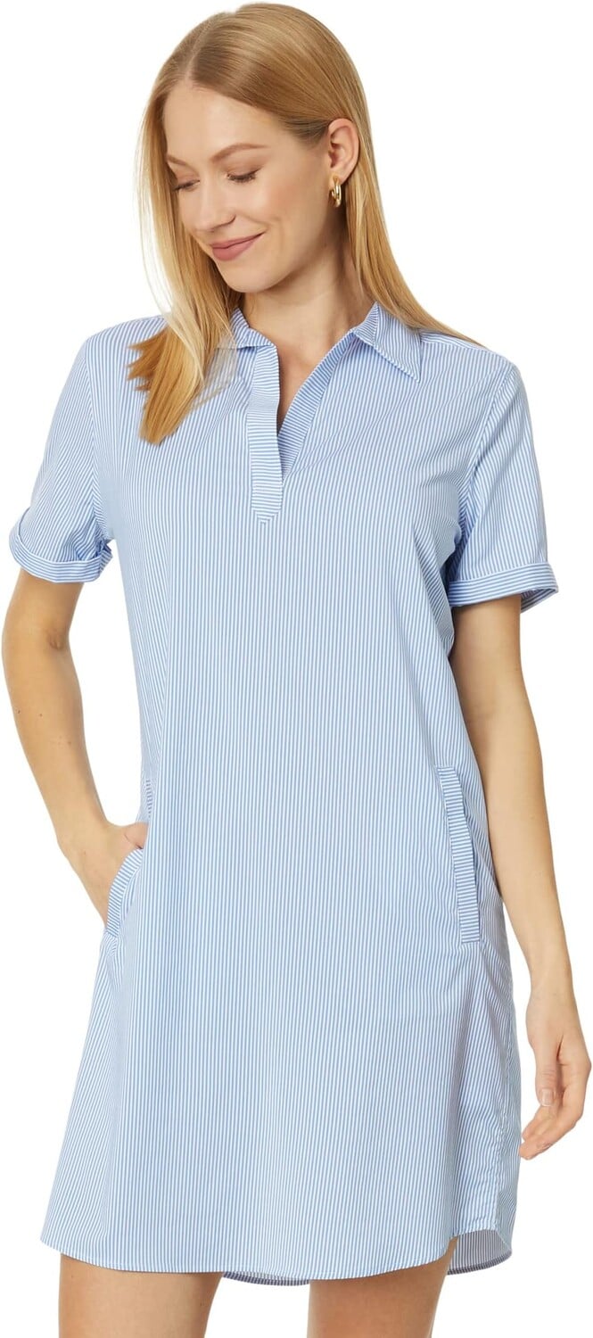 

Платье в полоску Kamryn Brrr° в межбережную полоску Southern Tide, цвет Cobalt Blue