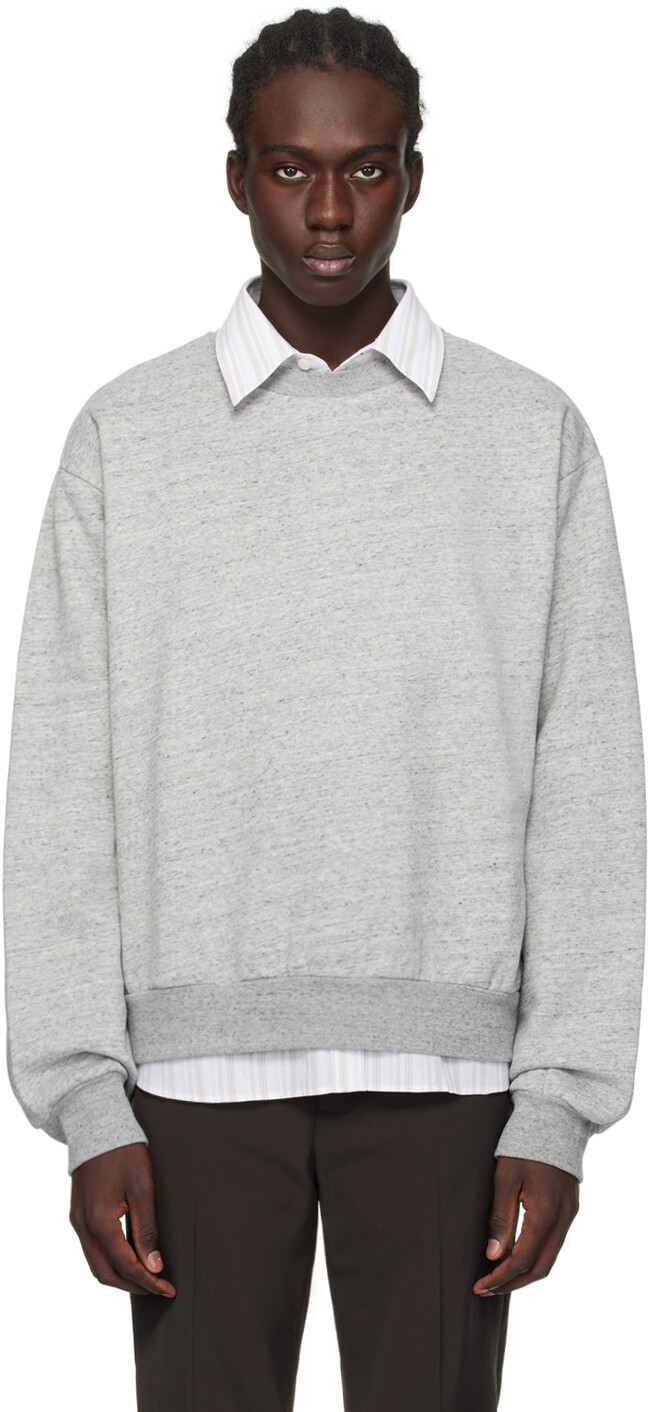 

Серый свитер с круглым вырезом Acne Studios, цвет Marble grey