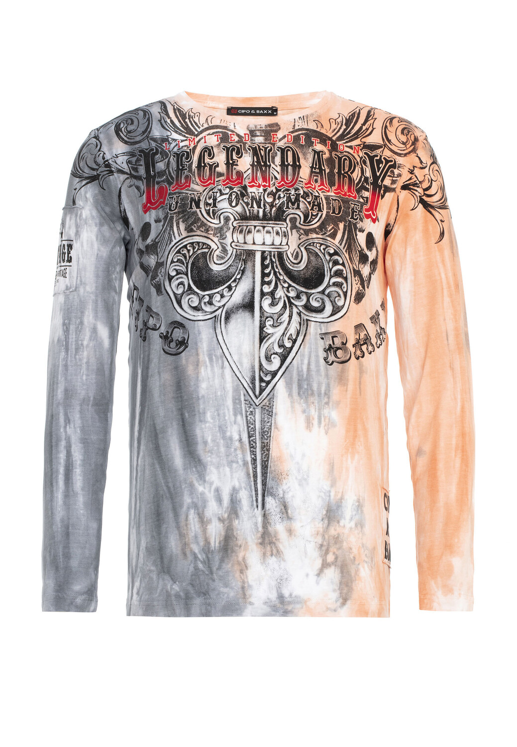 

Лонгслив Cipo & Baxx Langarmshirt, цвет POWDER ANTHRACITE