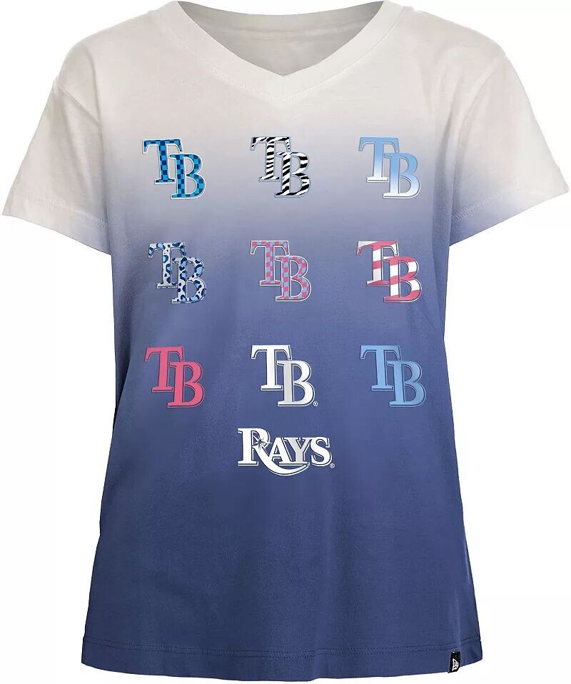 

Темно-синяя футболка с v-образным вырезом New Era Girl's Tampa Bay Rays