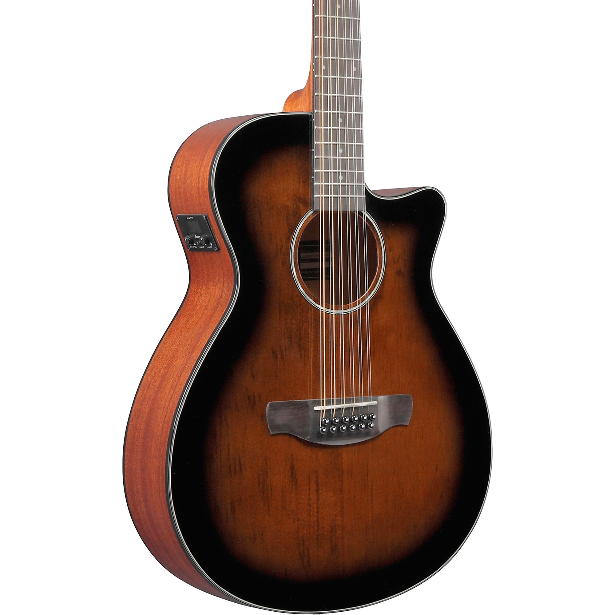 цена Ibanez AEG5012 AEG 12-струнная акусто-электрическая гитара Dark Violin Sunburst