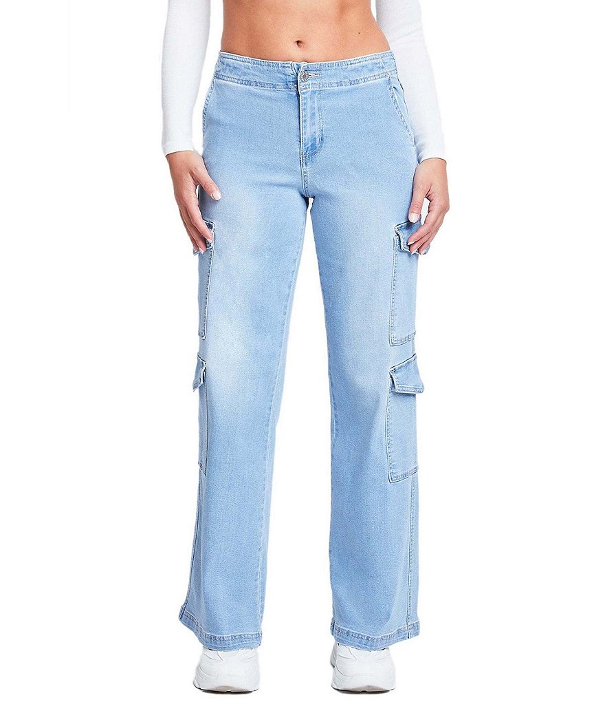 Джинсы-карго YMI Jeanswear с высокой посадкой, синий