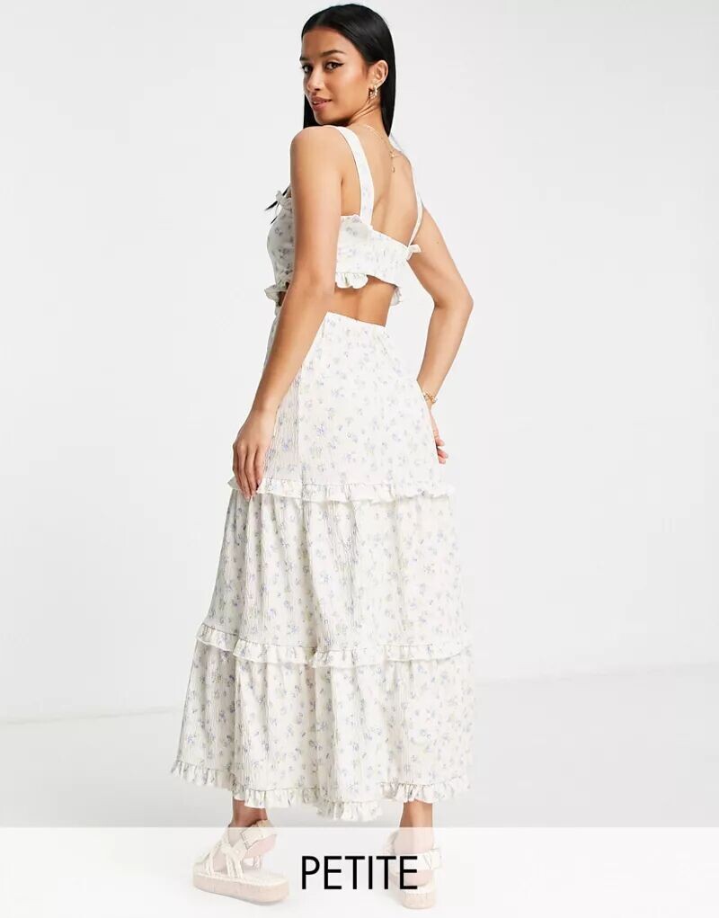 

Платье макси с разрезом и цветочным принтом Miss Selfridge Petite