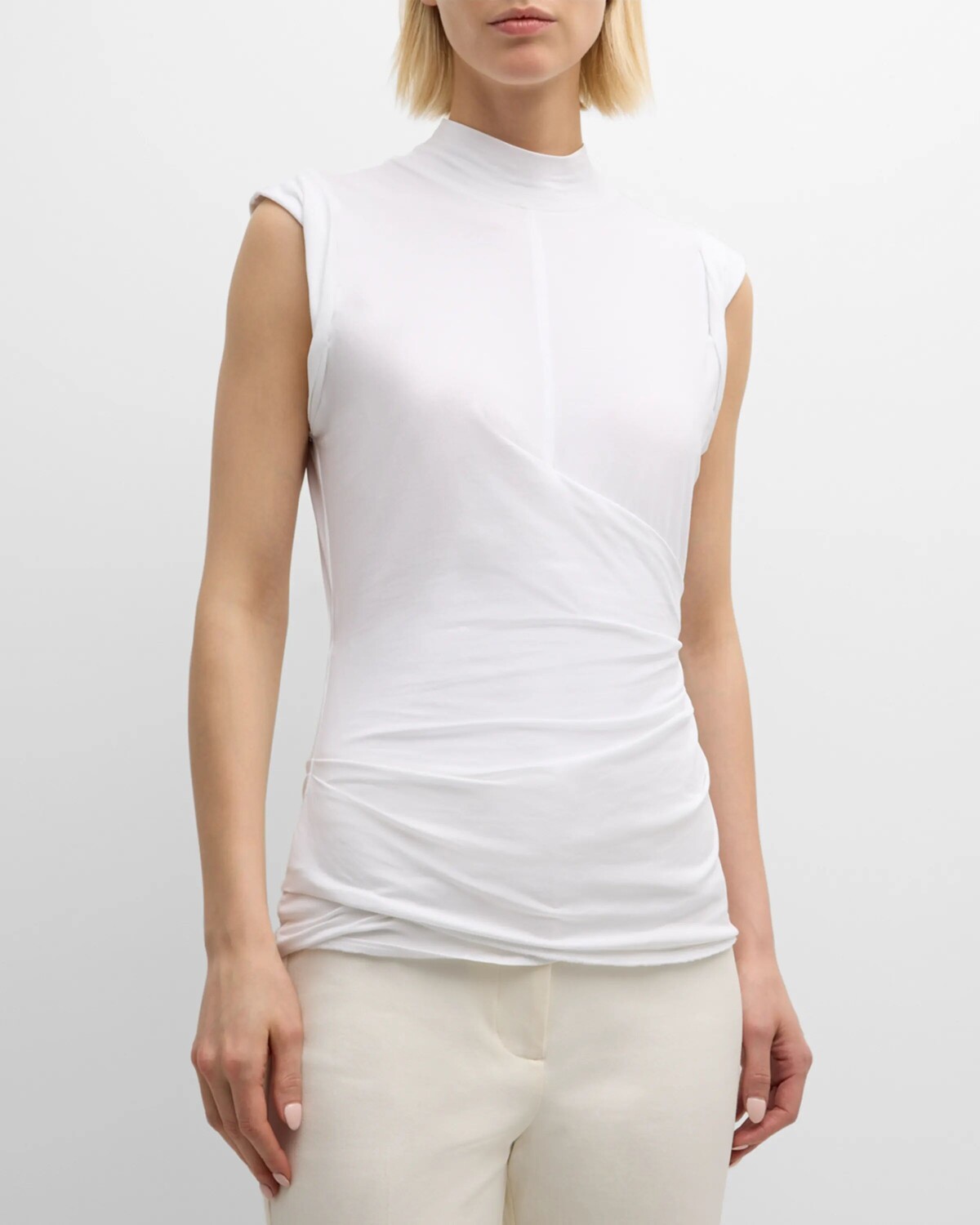 

Драпированная майка с воротником-стойкой 3.1 Phillip Lim, цвет White