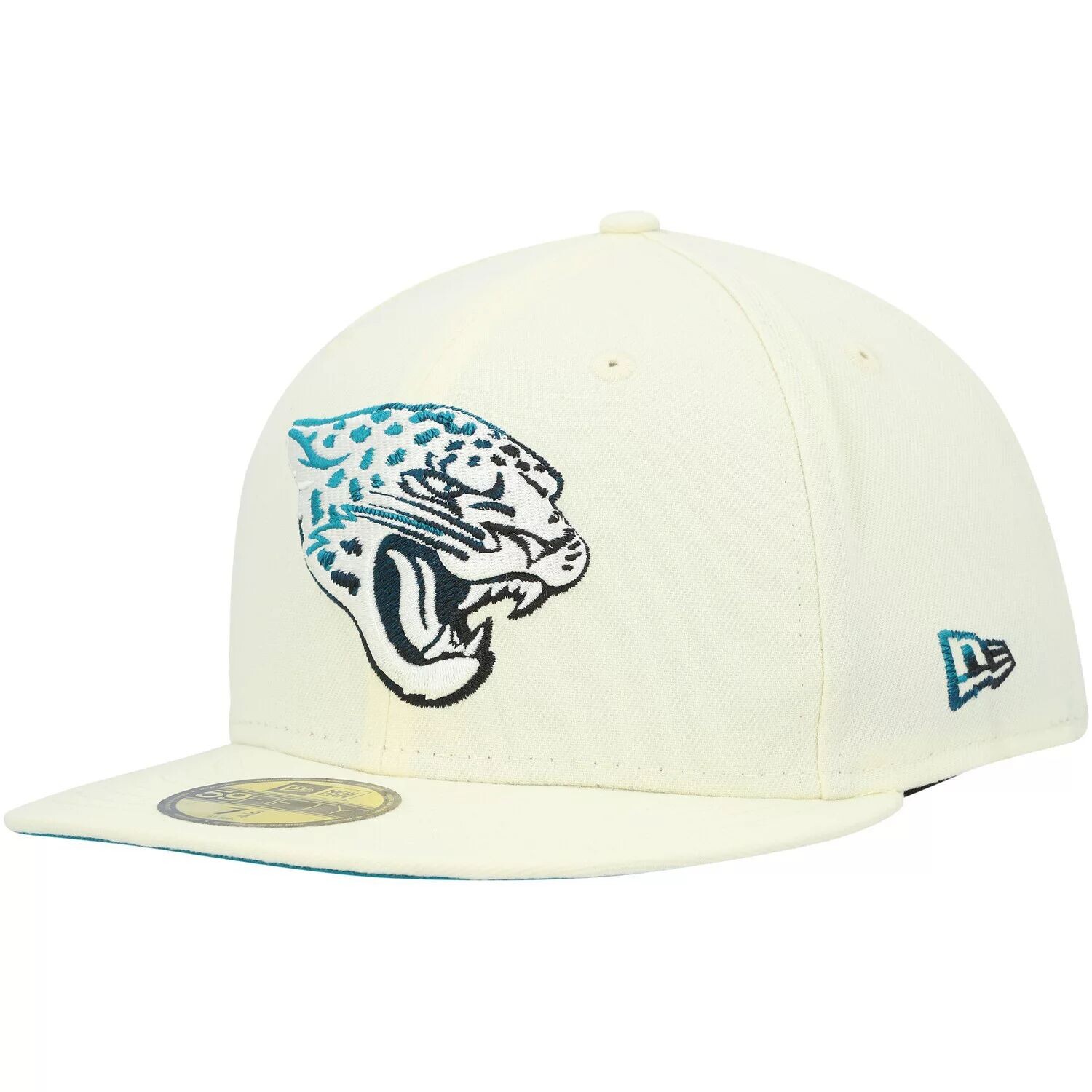 

Мужская облегающая шляпа New Era Cream Jacksonville Jaguars Chrome Dim 59FIFTY