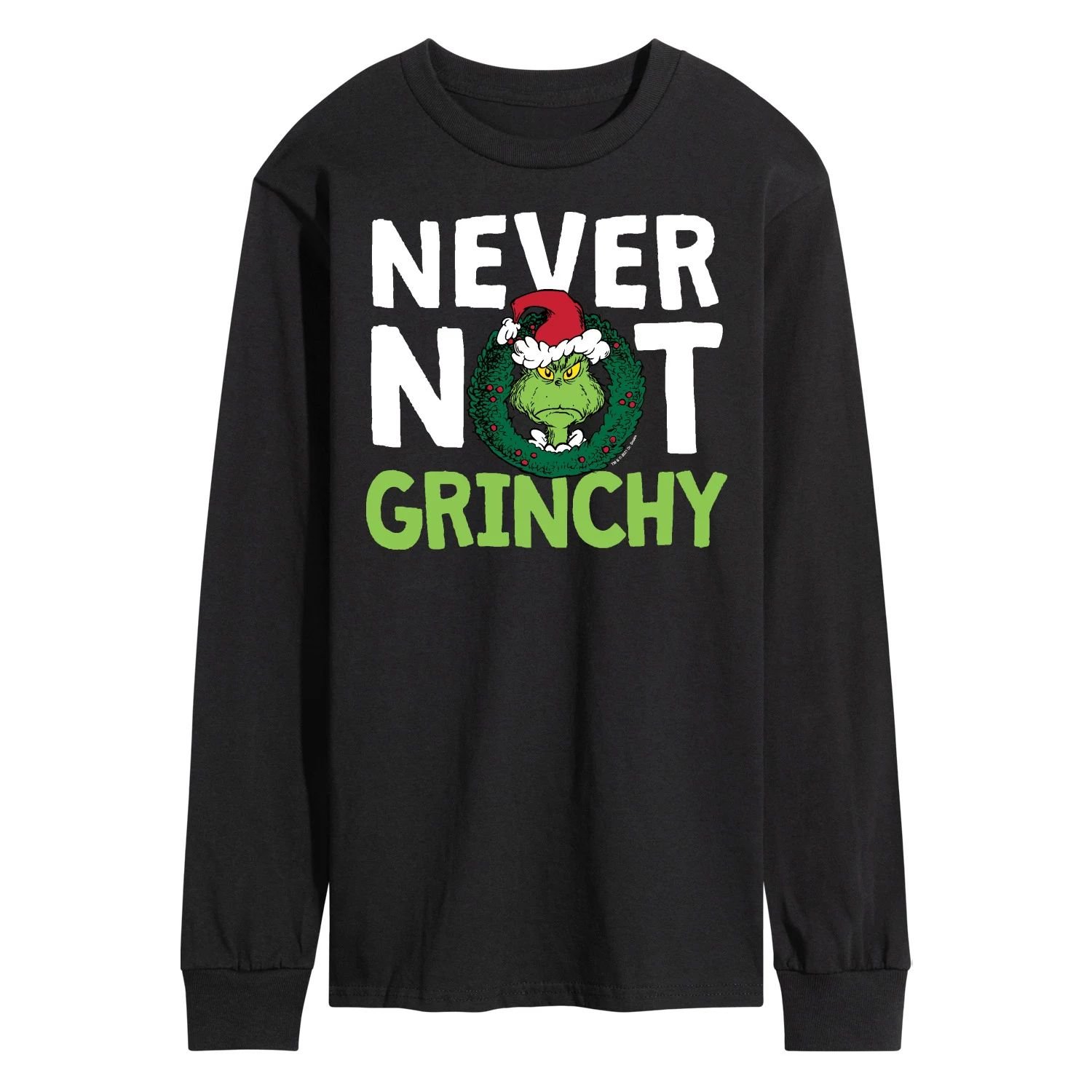 

Мужская футболка с длинными рукавами Dr. Seuss Grinch Never Not Grinchy Licensed Character