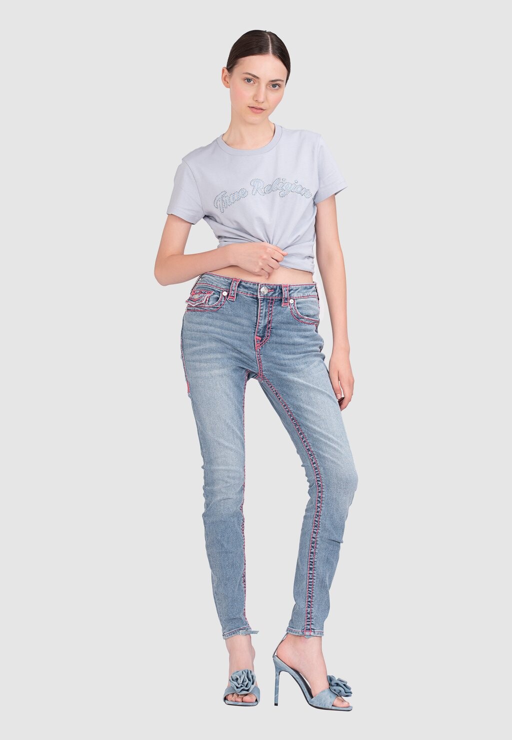 

Джинсы облегающего кроя True Religion, светло-голубой