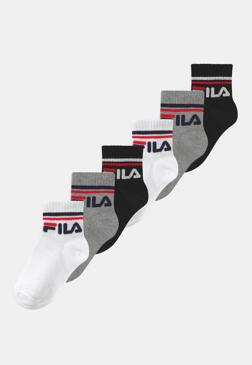 Носки JUNIOR QUARTER UNISEX 6 PACK Fila, цвет black/white/grey носки quarter socks unisex 6 pack fila цвет navy