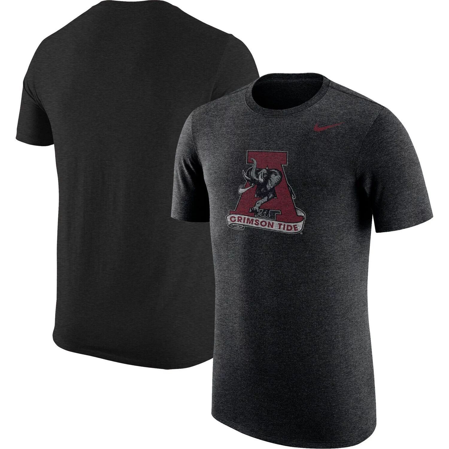 

Мужская футболка Nike Heathered Black Alabama Crimson Tide Vintage Logo Tri-Blend