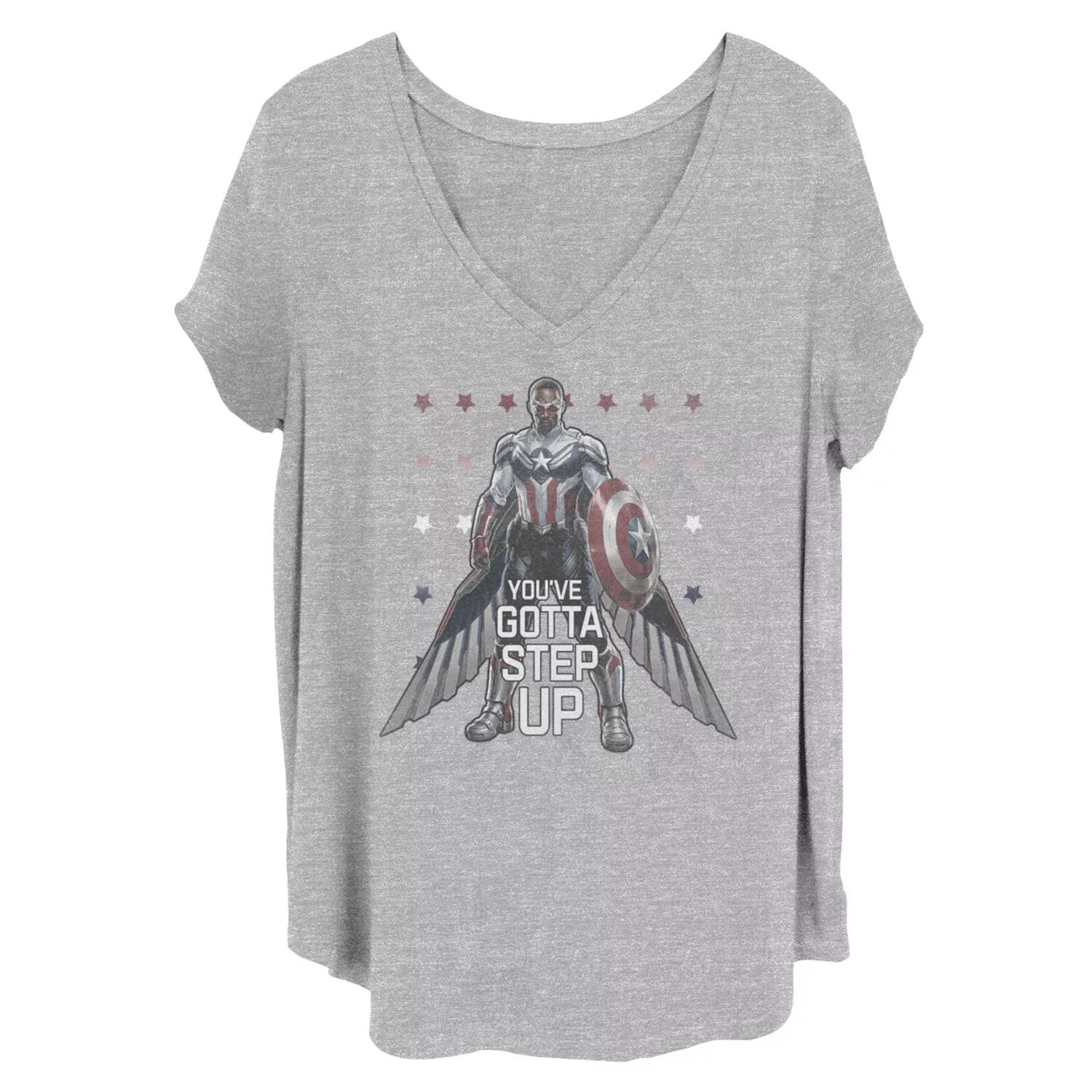 

Футболка больших размеров для юниоров Marvel The Falcon «Капитан Америка» с надписью «You've Gotta Step Up» Licensed Character