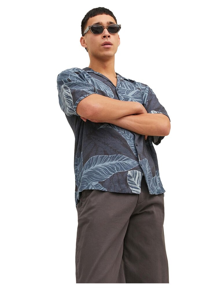 

Рубашка с коротким рукавом Jack & Jones Blurex Print Resort, синий