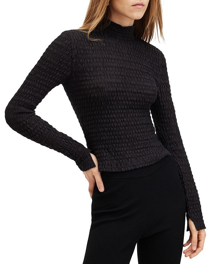 

Топ с длинными рукавами ALLSAINTS Connie Francesco, черный