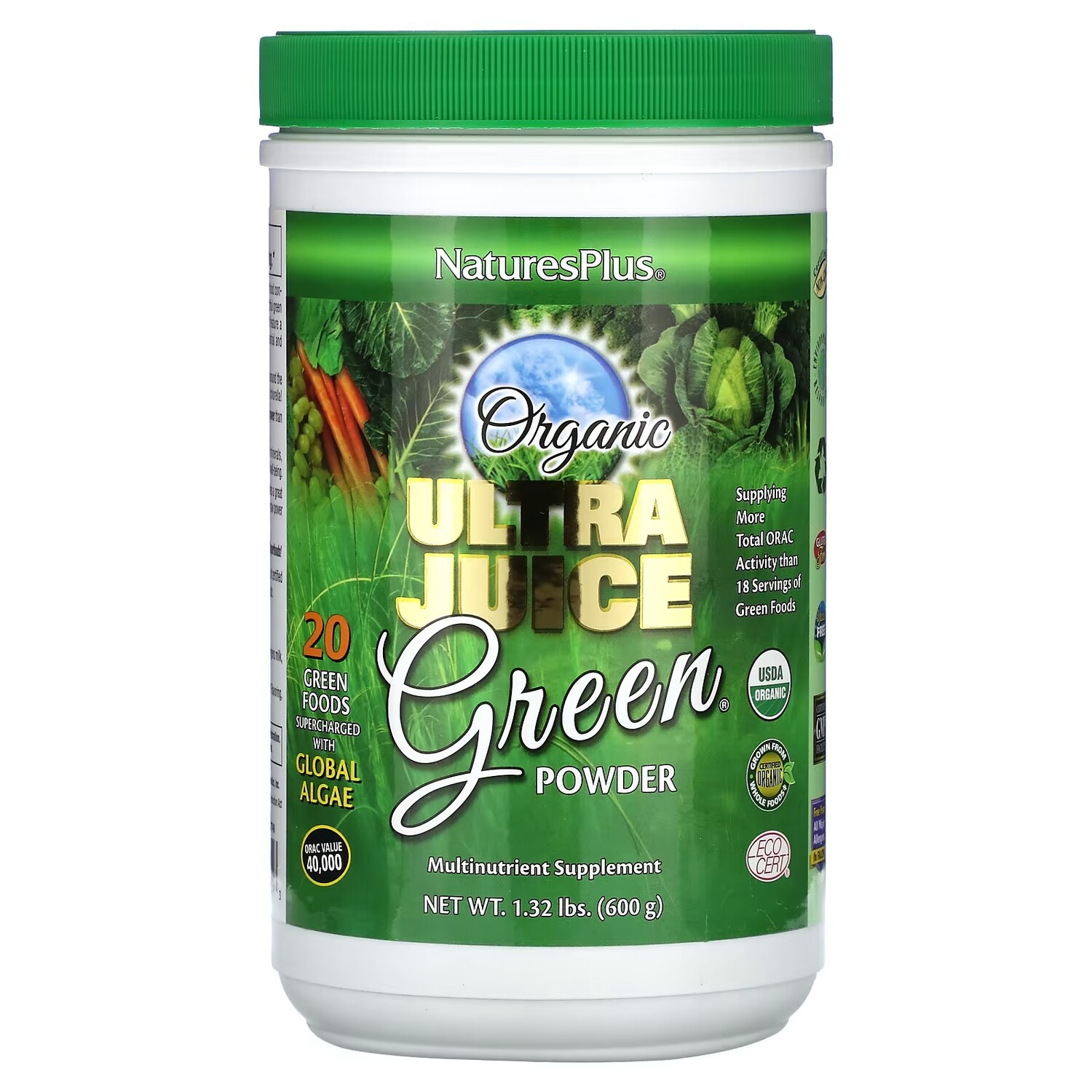 

Органический зеленый порошок NaturesPlus Ultra Juice