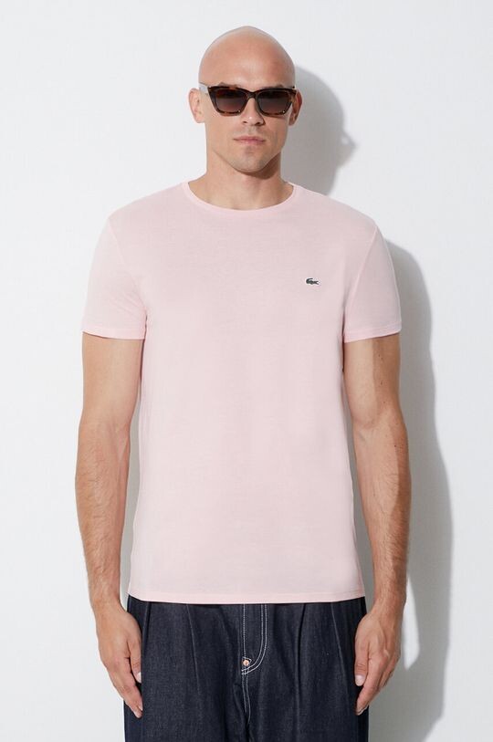 

Хлопковая футболка Lacoste, розовый