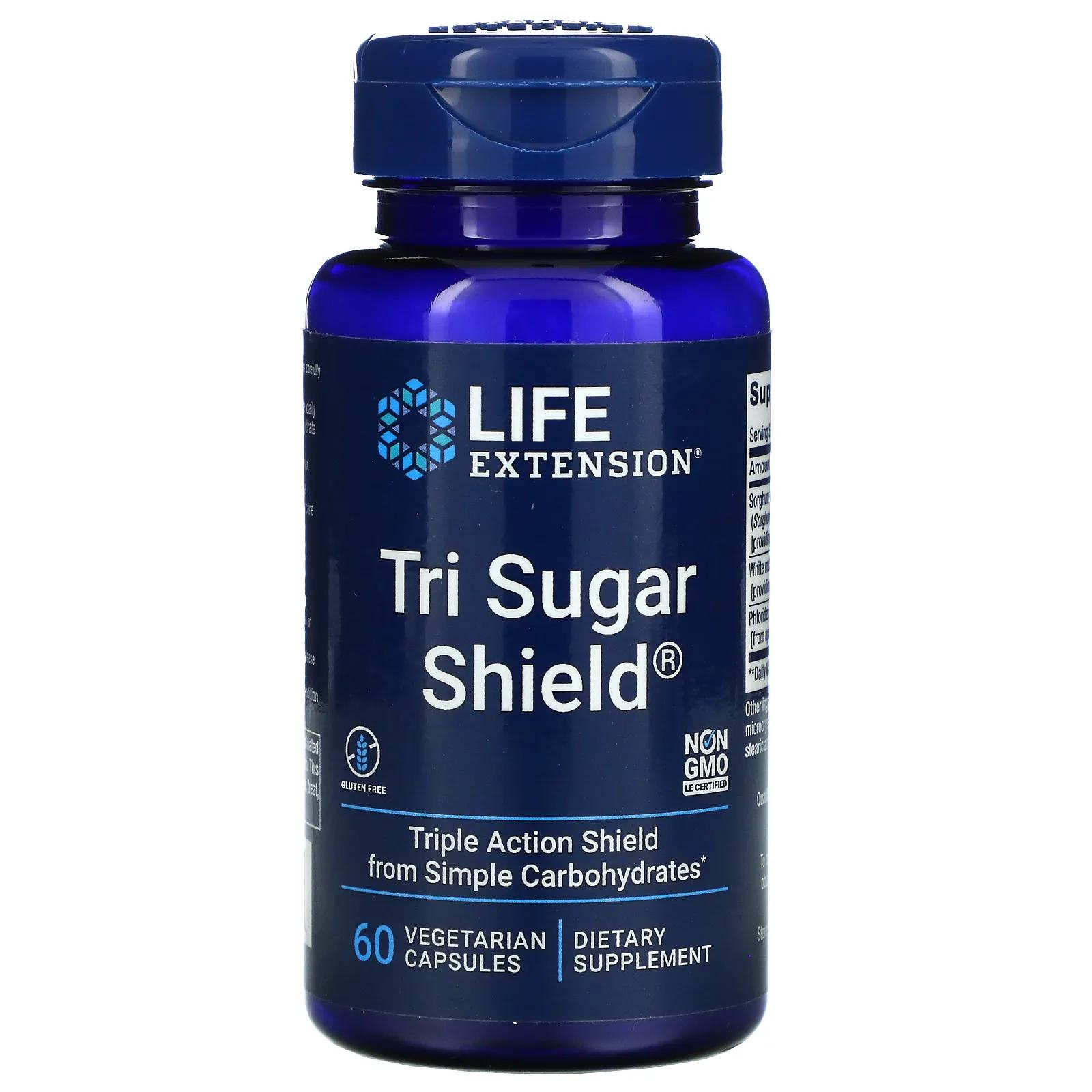 Life Extension Tri Sugar Shield 60 растительных капсул life extension arthro immune поддержка суставов 60 растительных капсул