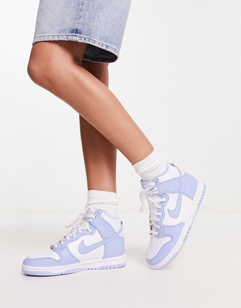 

Бело-синие кроссовки премиум-класса Nike Dunk High