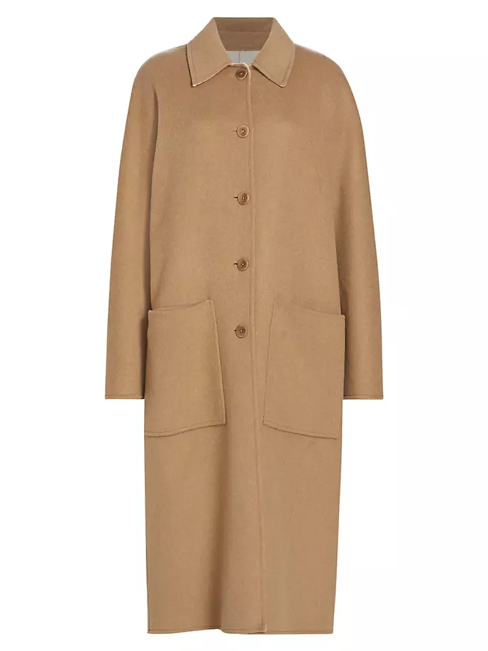 

Двустороннее пальто Melton из смесовой шерсти Proenza Schouler White Label, цвет camel offwhite