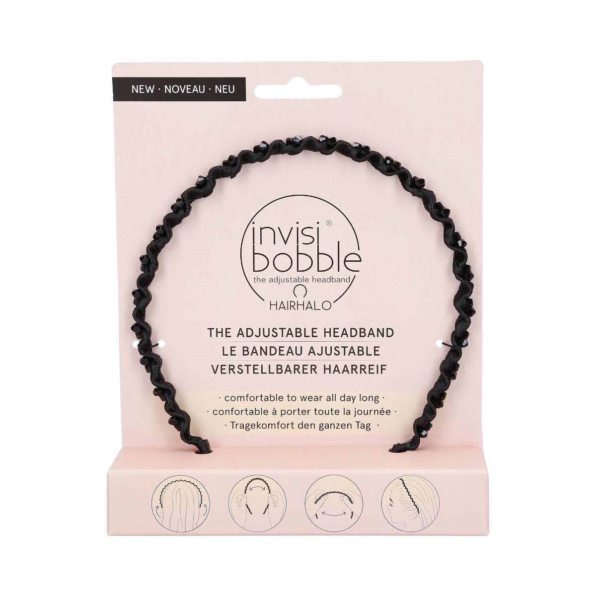 

INVISIBOBBLE, HAIRHALO, Регулируемый ободок для волос (True Dark Sparkle), 1 шт