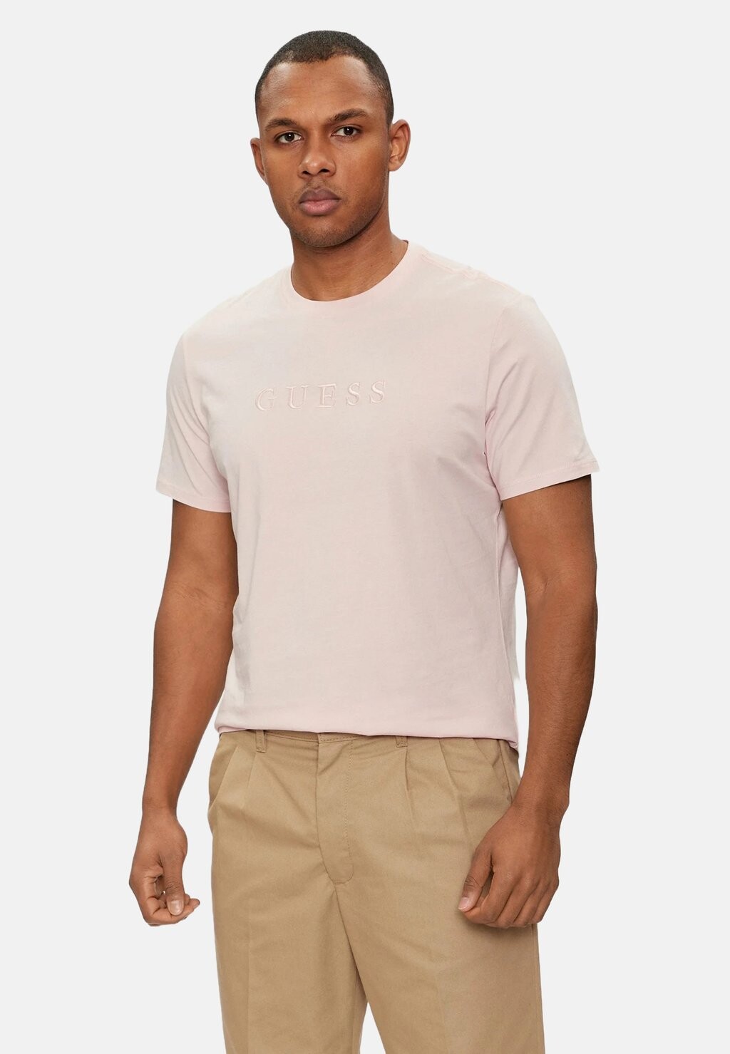 

Футболка с принтом CLASSIC CREW Guess, розовый