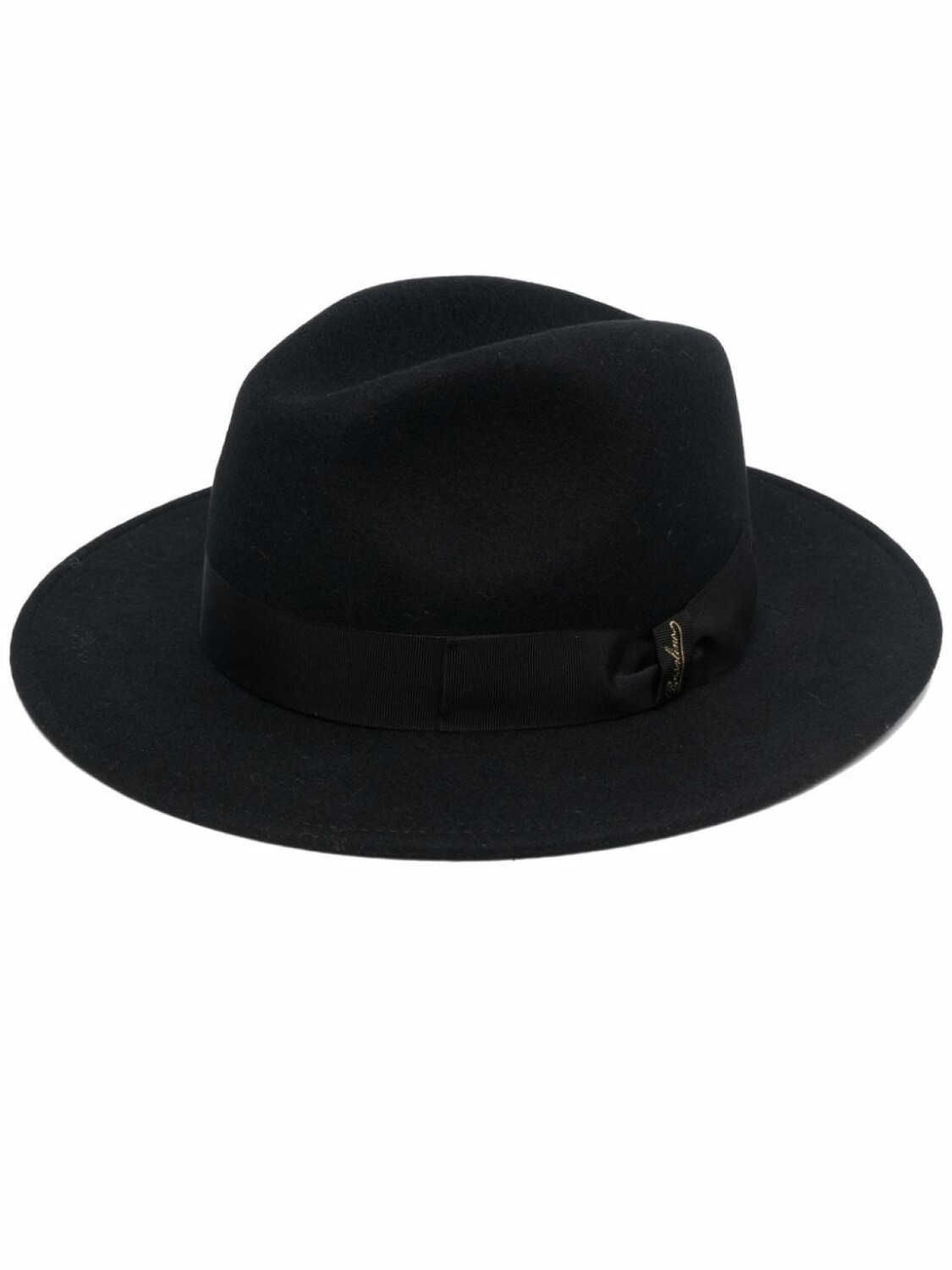 

Borsalino шляпа-федора с лентой и логотипом, черный