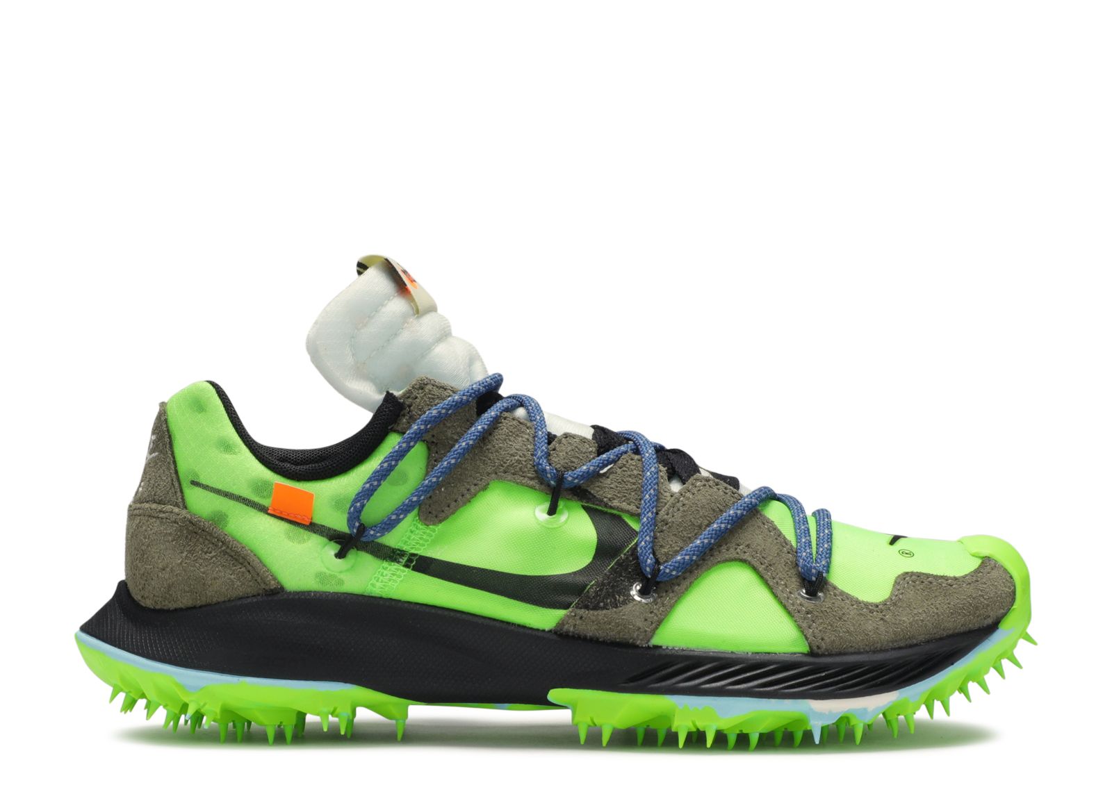 Кроссовки Nike Off-White X Wmns Air Zoom Terra Kiger 5 'Athlete In Progress - Electric Green', зеленый кроссовки nike sportswear zoom air fire pearl white white pale ivory iced lilac barely green
