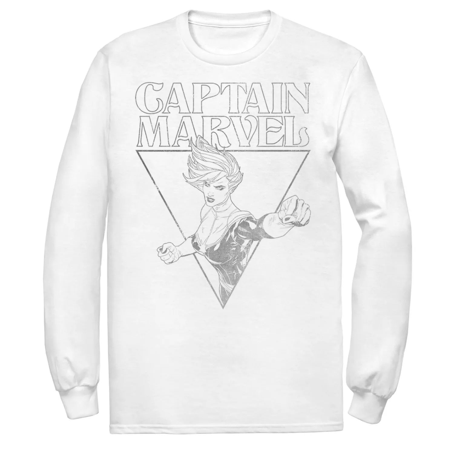 Мужская футболка с треугольным контуром и портретом Капитана Марвела Marvel
