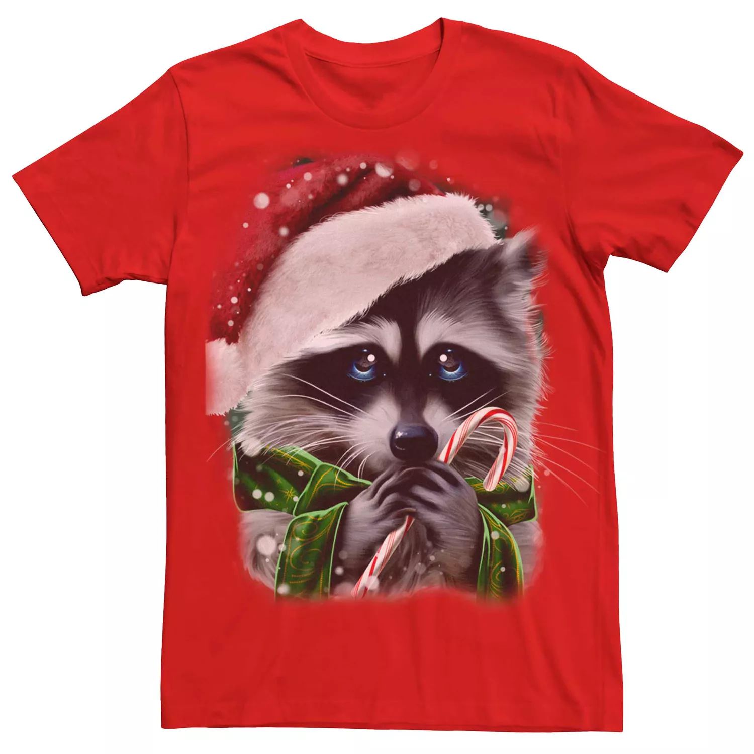 Мужская футболка с рождественским рисунком енота Sad Eyes Licensed Character